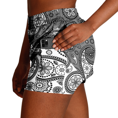 Black Paisley V1.1 2-in-1 Shorts