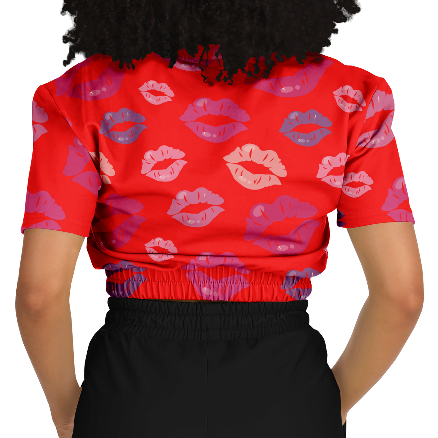 the-underground-bus-line-kisses-cropped-short-sleeved-sweatshirt