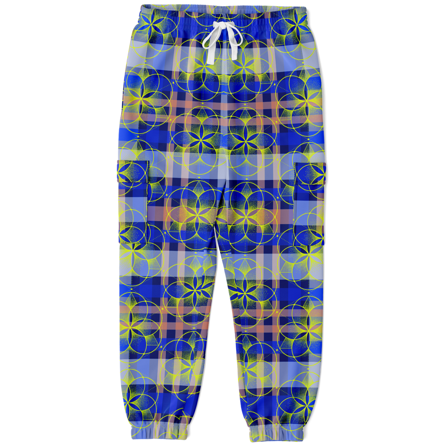 the-underground-bus-line-sacred-plaid-cargo-sweat-pants