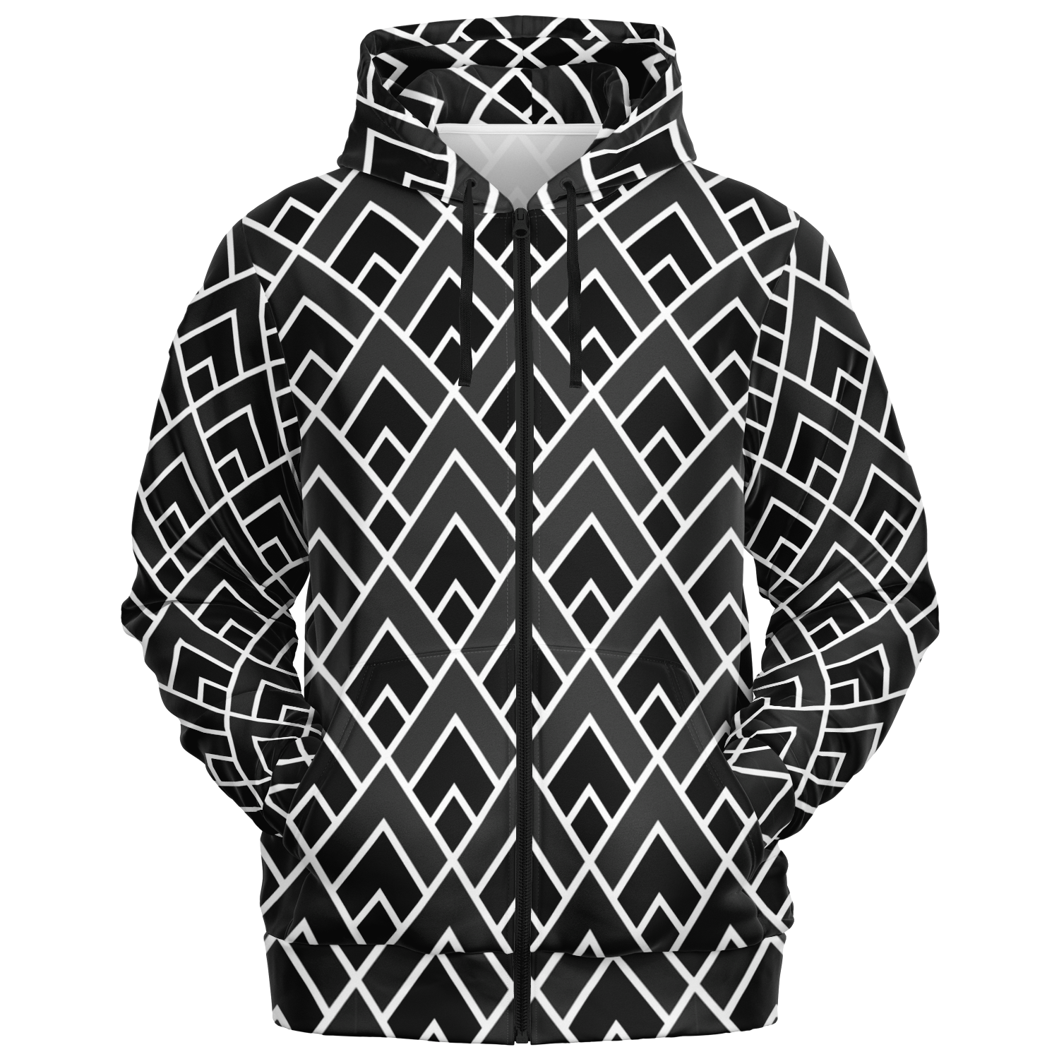 the-underground-bus-line-zip-up-hoodie-monochrome