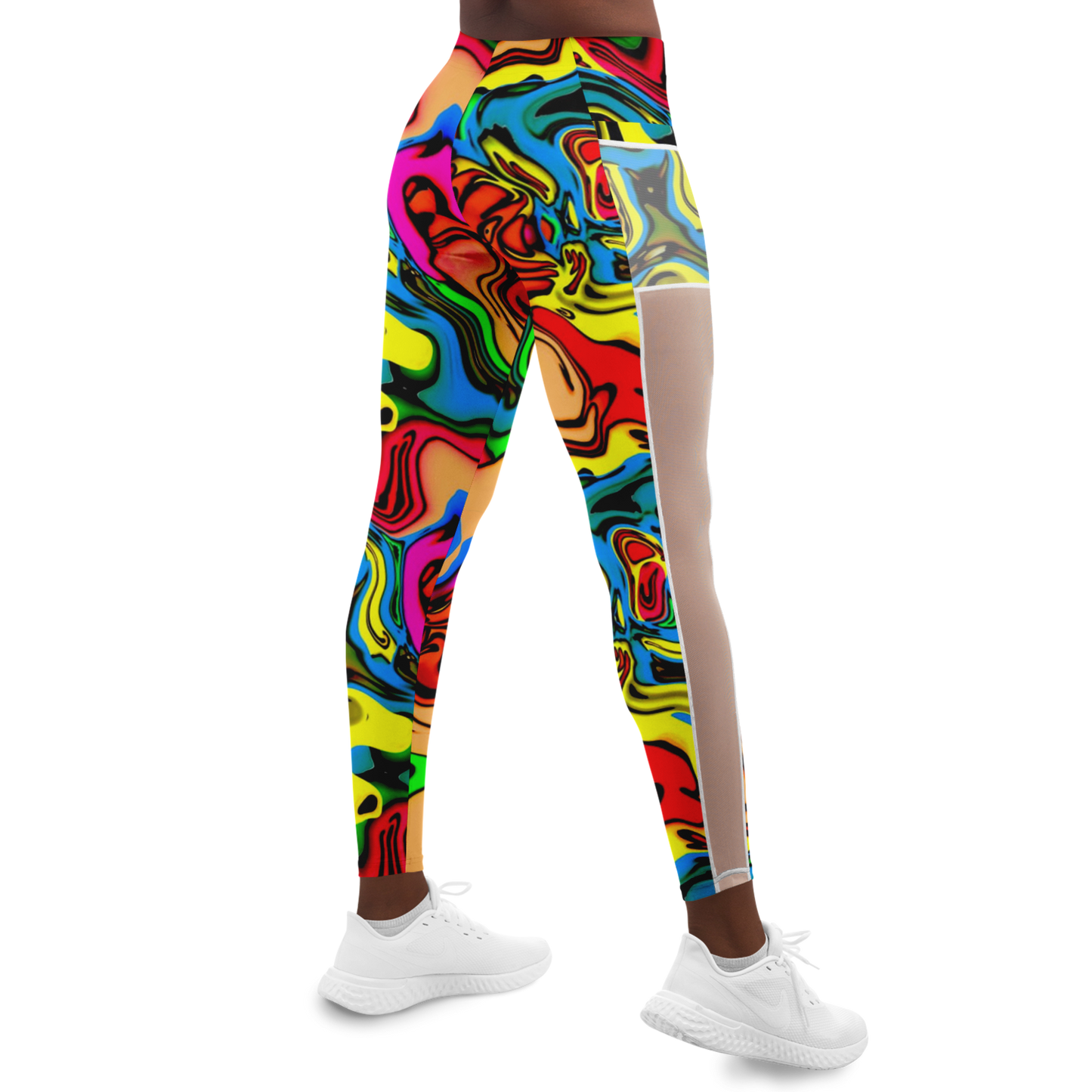 Scrambled Chakras V1.1 Mesh Pocket Leggings