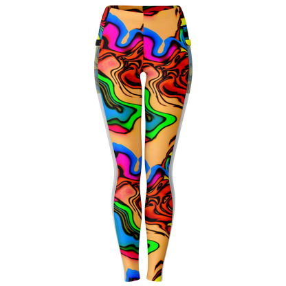 Scrambled Chakras V1.1 Mesh Pocket Leggings