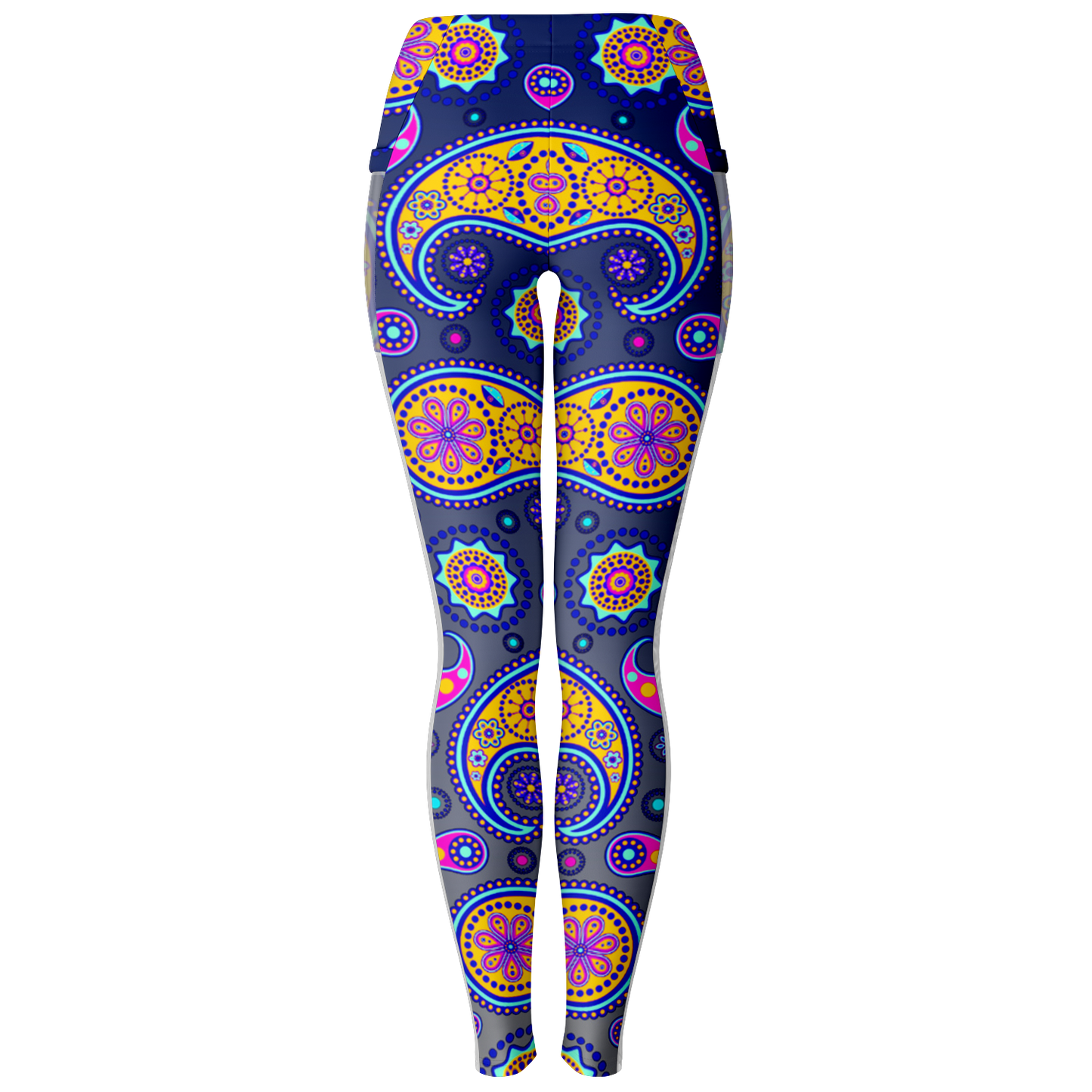 Paisley Blue V1.1 Mesh Pocket Leggings